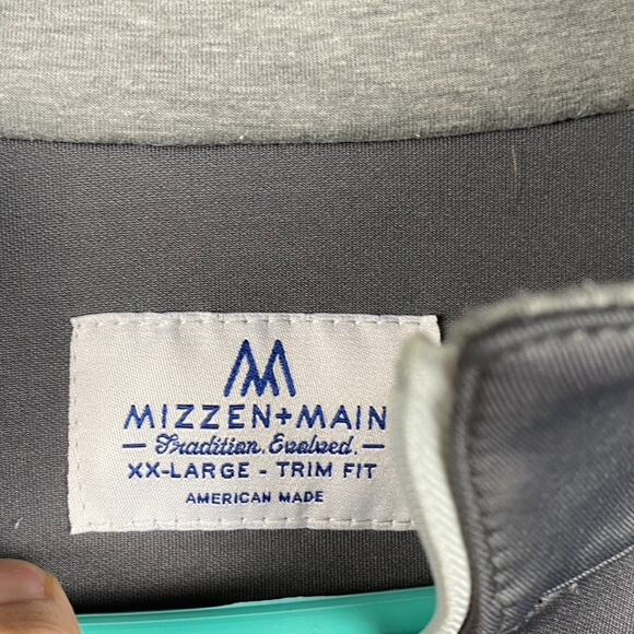 Mizzen + Main 1/4 Zip Pullover Sweater Men's 2XL Gray Performance Tech Causal - Picture 4 of 10